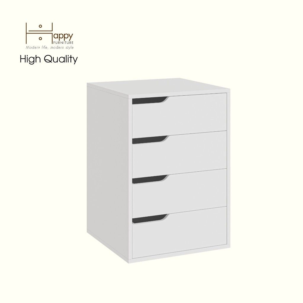 HAPPY FURNITURE , Tủ lưu trữ 4 ngăn kéo - ASO, THK_299 , 50cm x 50cm x 72cm DxRxC