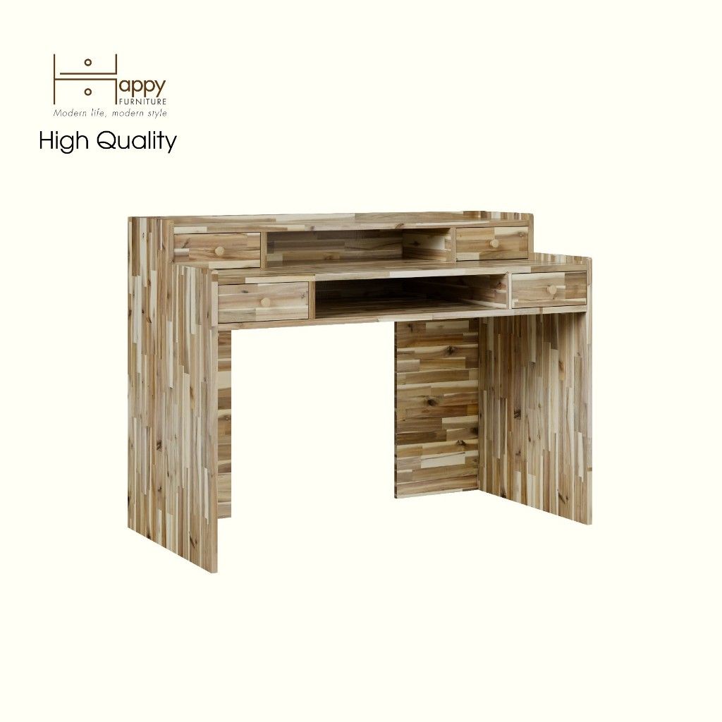 HAPPY FURNITURE , Gỗ tự nhiên , Bàn làm việc 4 ngăn kéo - GAMZE , BAN_104 , 120cm x 59cm x 89cm