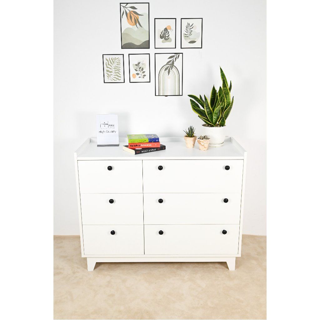 HAPPY FURNITURE , Tủ đựng đồ 6 ngăn kéo - KINA , THK_073 , 106cm x 45cm x 84cm