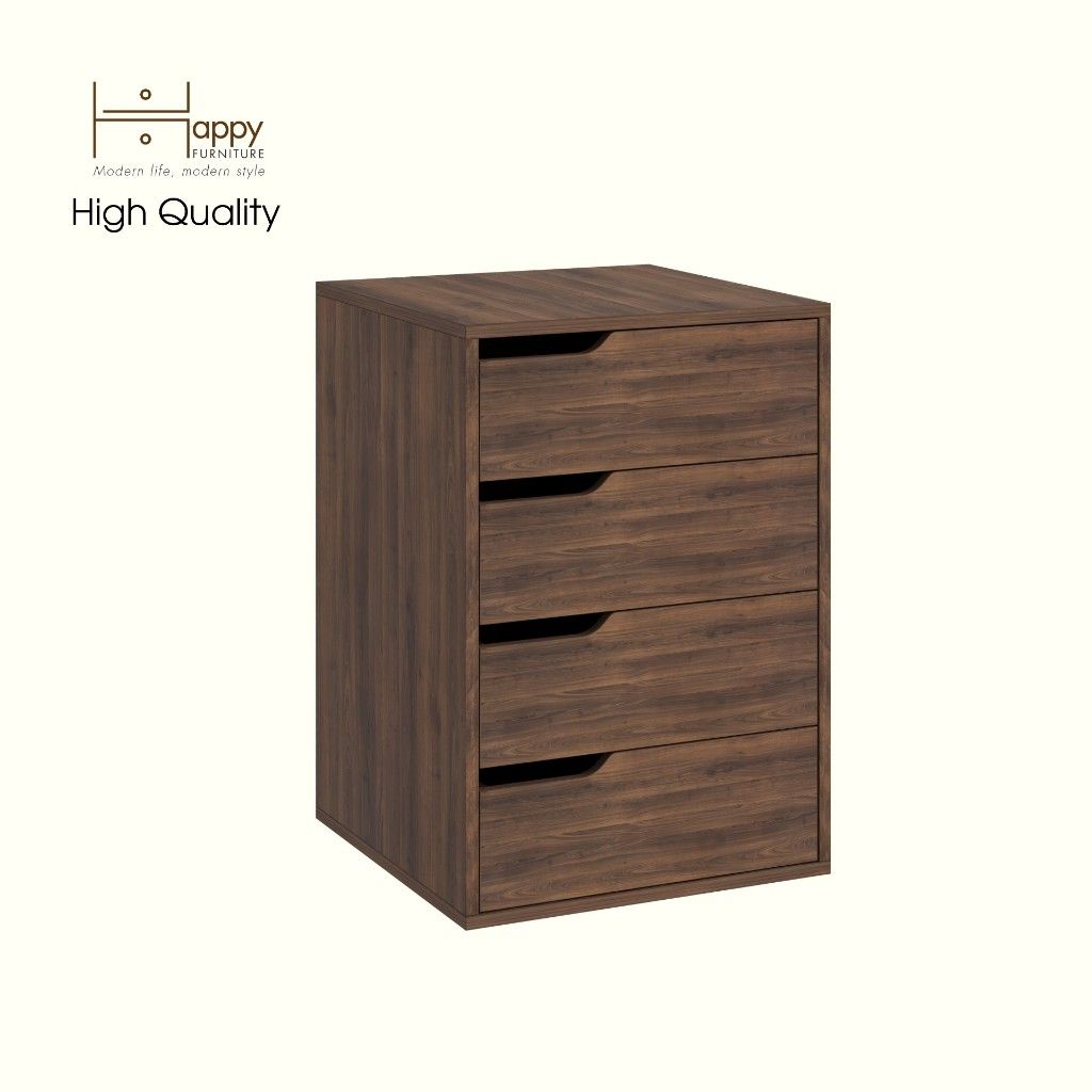 HAPPY FURNITURE , Tủ lưu trữ 4 ngăn kéo - ASO, THK_299 , 50cm x 50cm x 72cm DxRxC
