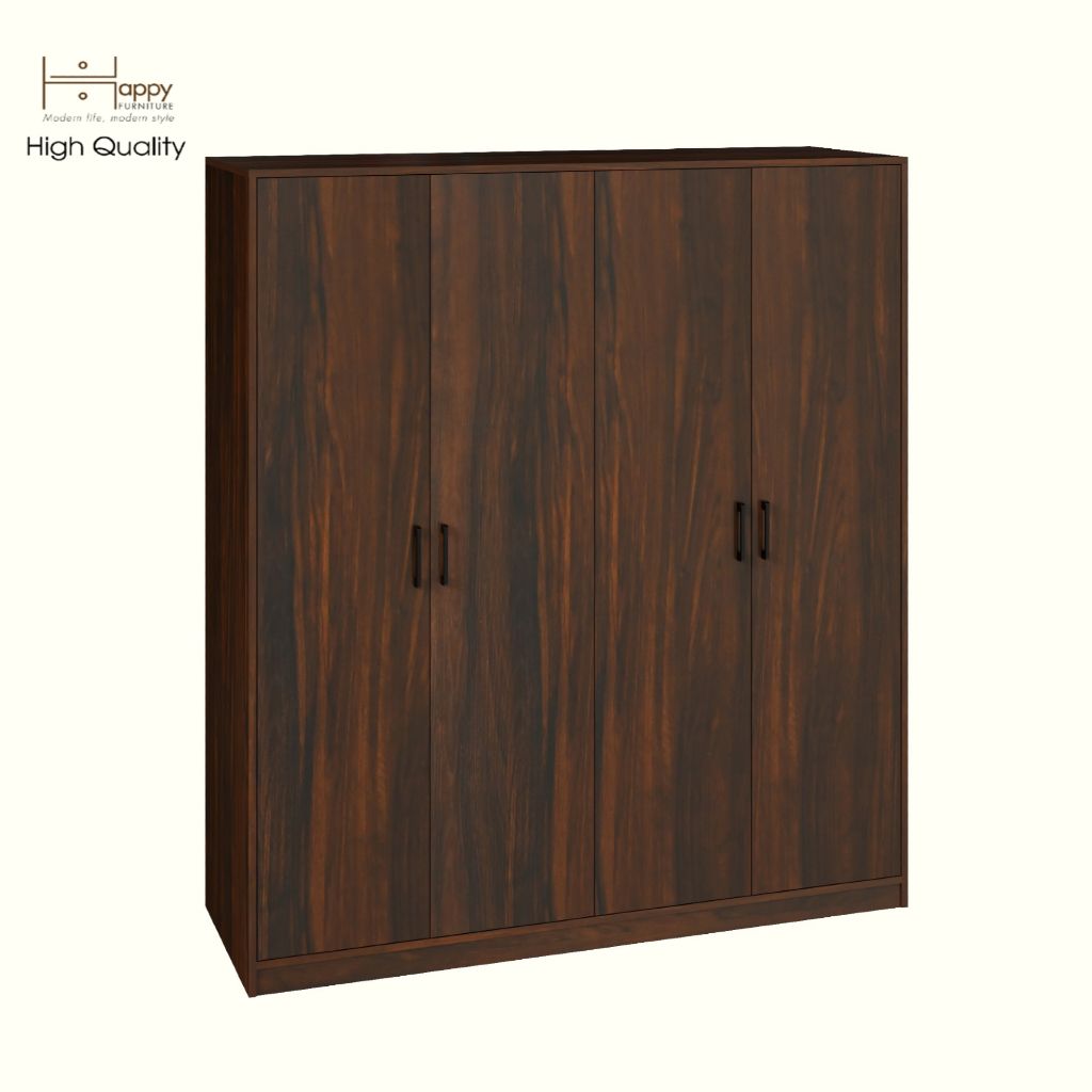HAPPY FURNITURE , HEINEE - Tủ quần áo 4 cửa mở, TCM_217 , 160cm x 54cm x 180cm DxRxC, sản phẩm phổ thông