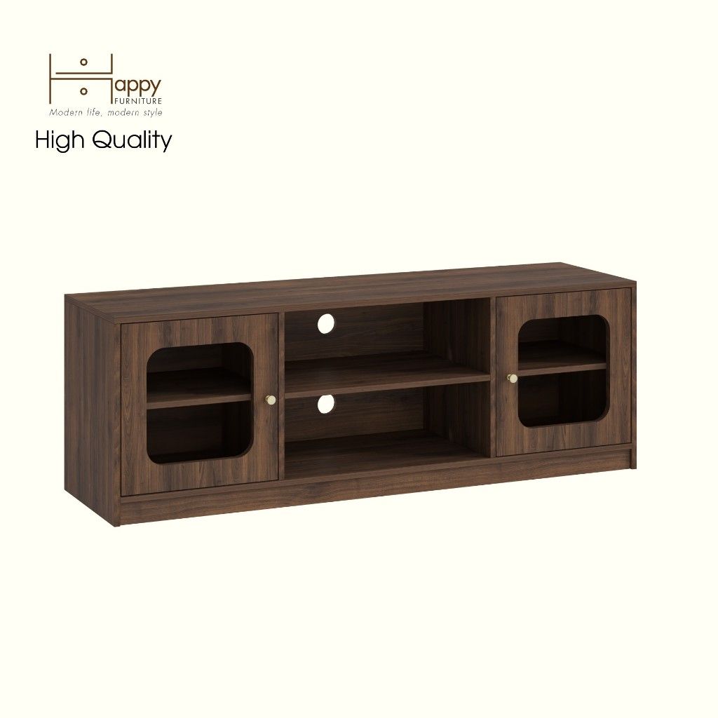 HAPPY FURNITURE , Kệ TV 2 cửa kính - NOAH , KTV_108 , 160cm x 45cm x 55cm DxRxC