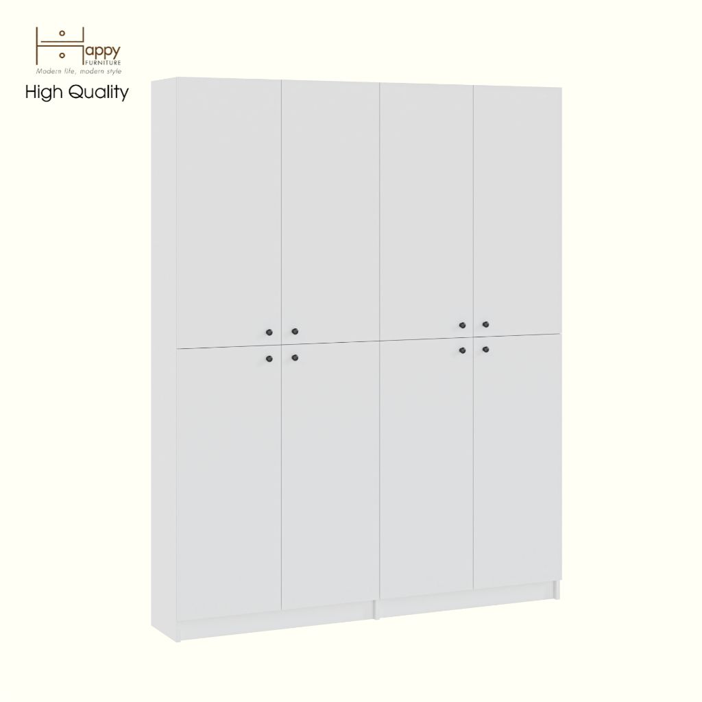 HAPPY FURNITURE , Kệ sách 6 tầng 8 cửa mở - CATY, KSA_079 , 160cm x 30cm x 202cm DxRxC