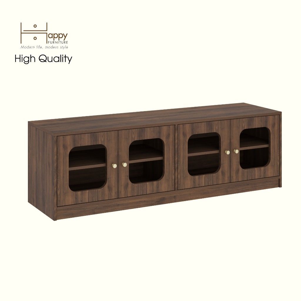 HAPPY FURNITURE , Kệ TV 4 cửa kính - NOAH , KTV_109 , 160cm x 45cm x 50cm DxRxC