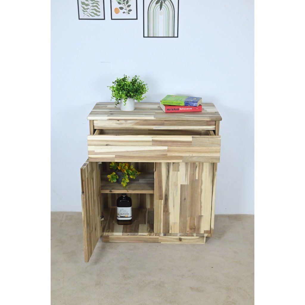 HAPPY FURNITURE , Gỗ tự nhiên , Tủ lưu trữ 2 cửa mở - GALI , TLT_011 , 70cm x 35cm x 76cm