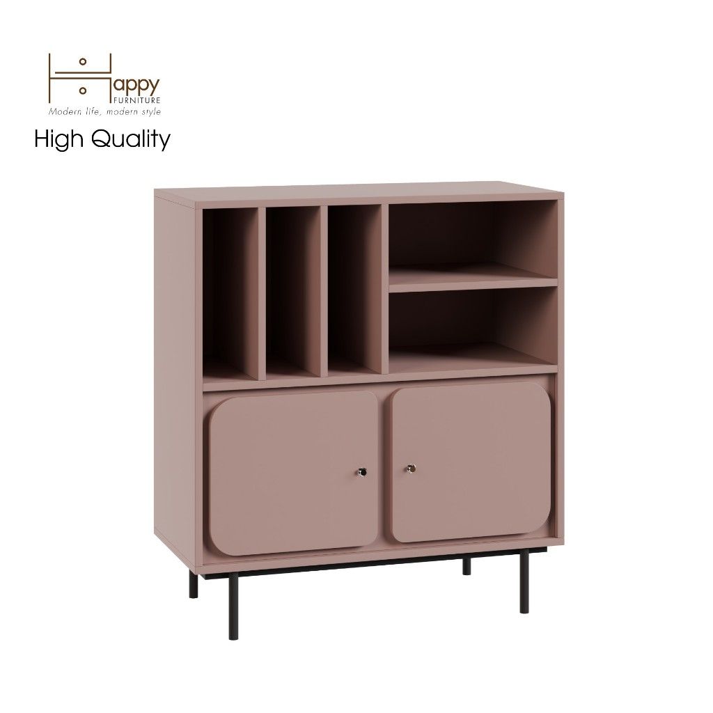 HAPPY FURNITURE , Tủ lưu trữ nhiều ngăn chân sắt - SWEETY , TCM_060 , 86cm x 40cm x 95cm