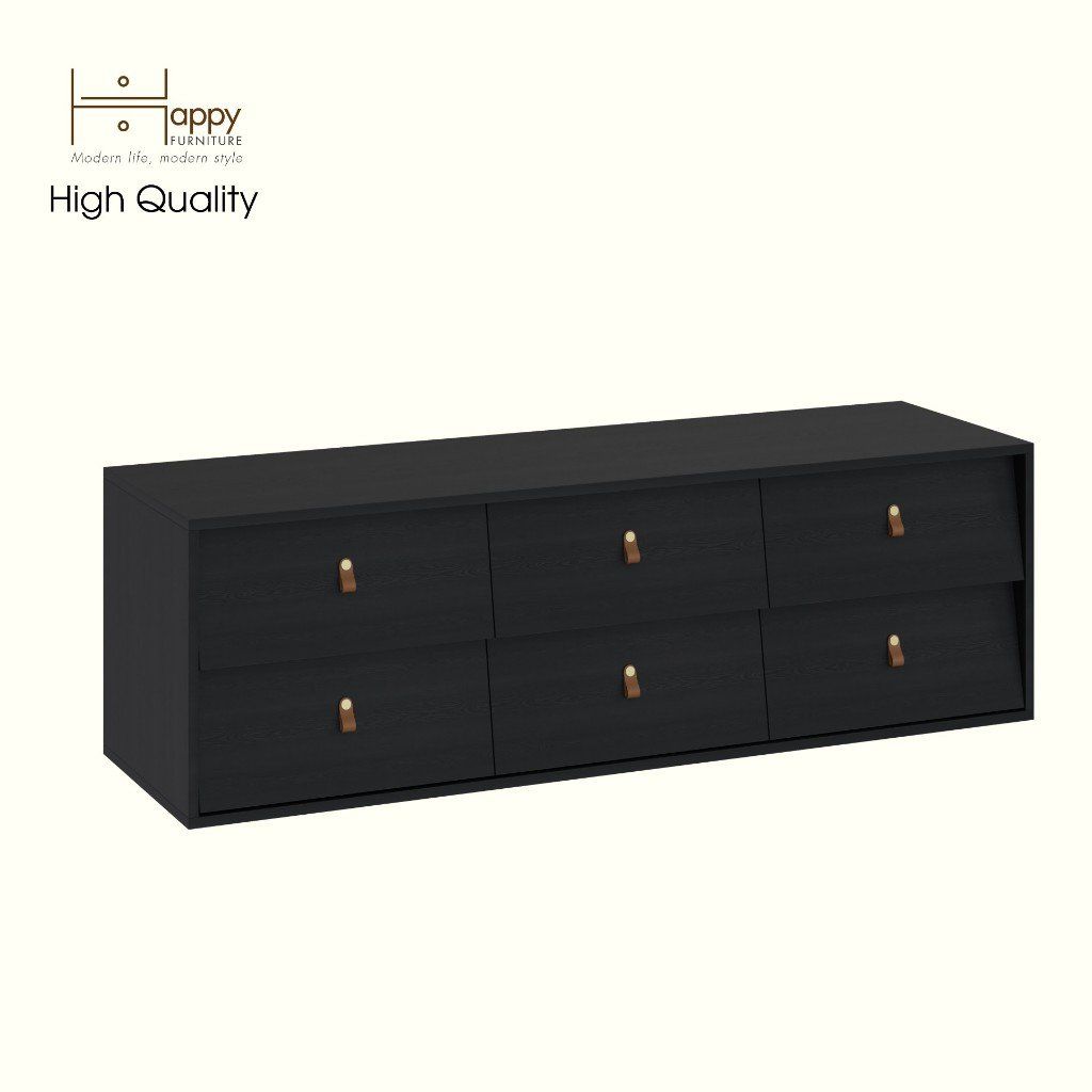 HAPPY FURNITURE , Tủ lưu trữ 6 ngăn kéo - CALYN , THK_315 , 150cm x 45cm x 47cm DxRxC