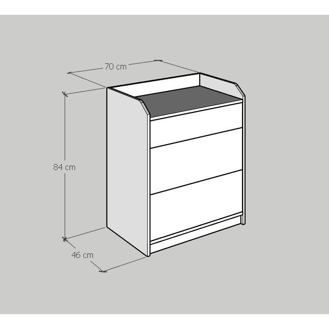 HAPPY FURNITURE , Tủ 3 tầng - CANA , THK_008 , 70cm x 46cm x 84cm