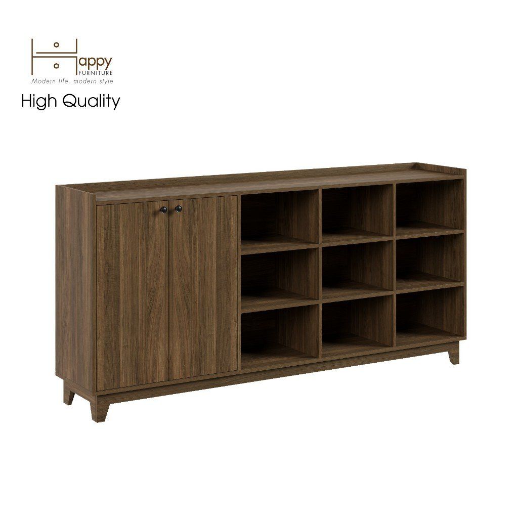 HAPPY FURNITURE , Tủ lưu trữ 2 cửa mở 9 ngăn - KINA , TCM_041 , 200cm x 40cm x 96cm