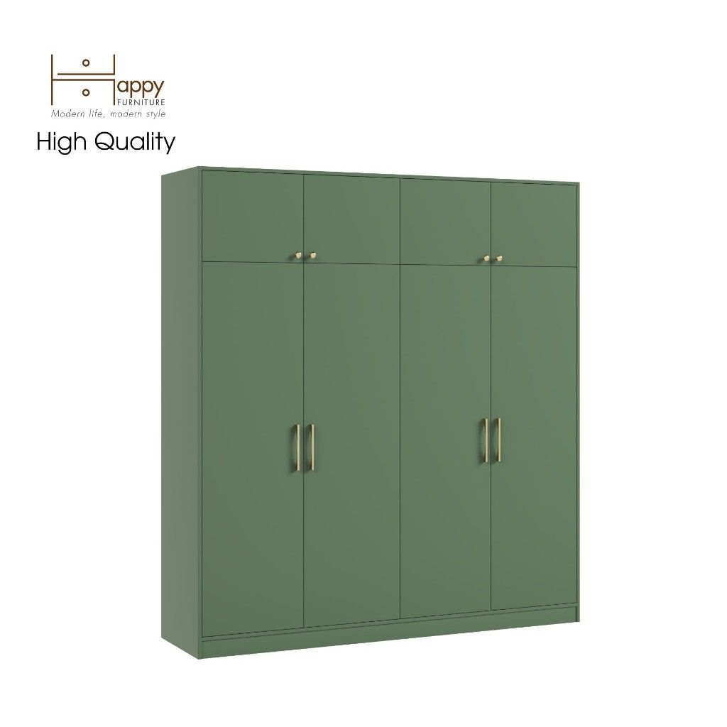 HAPPY FURNITURE , Tủ quần áo 2 ngăn kéo 2mx2m2 - ELEGANT , TCM_048 , 200cm x 54cm x 220cm