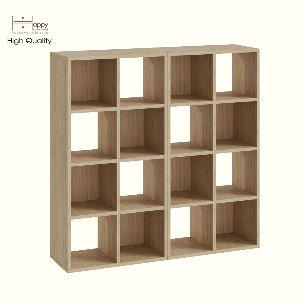 HAPPY FURNITURE , COMBO 2 kệ sách 8 ngăn - CHANN, KSA_110 , 108cm x 28cm x 106cm DxRxC