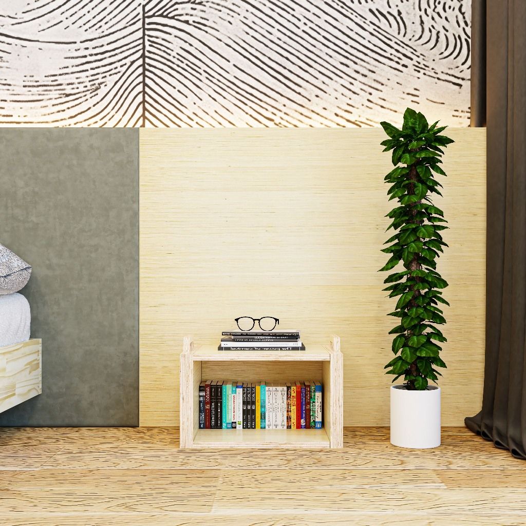 HAPPY FURNITURE , Gỗ tự nhiên , Thùng lưu trữ gỗ Plywood - GAMOR , TLT_018 , 45cm x 30cm x 30cm DxRxC