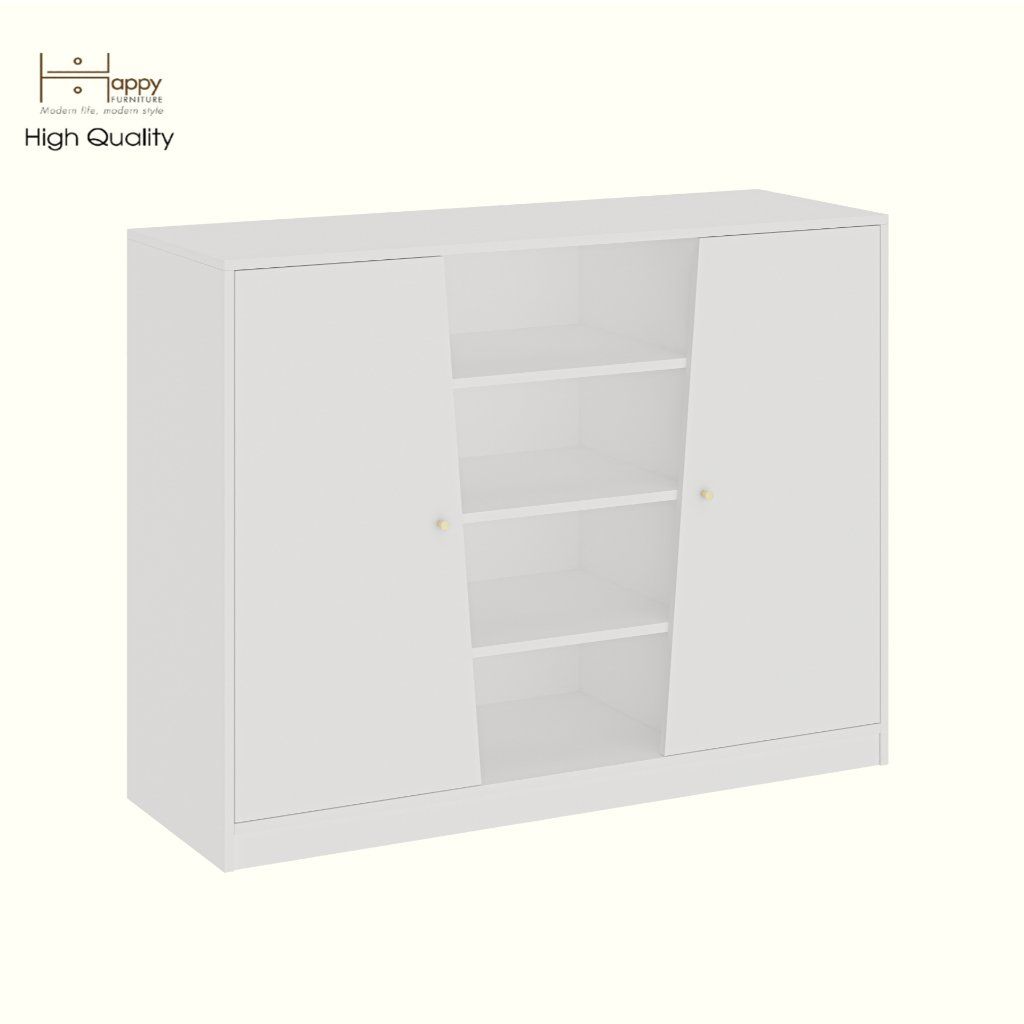 HAPPY FURNITURE , Tủ lưu trữ 2 cửa mở - DALEY , TCM_258 , 130cm x 45cm x 100cm DxRxC