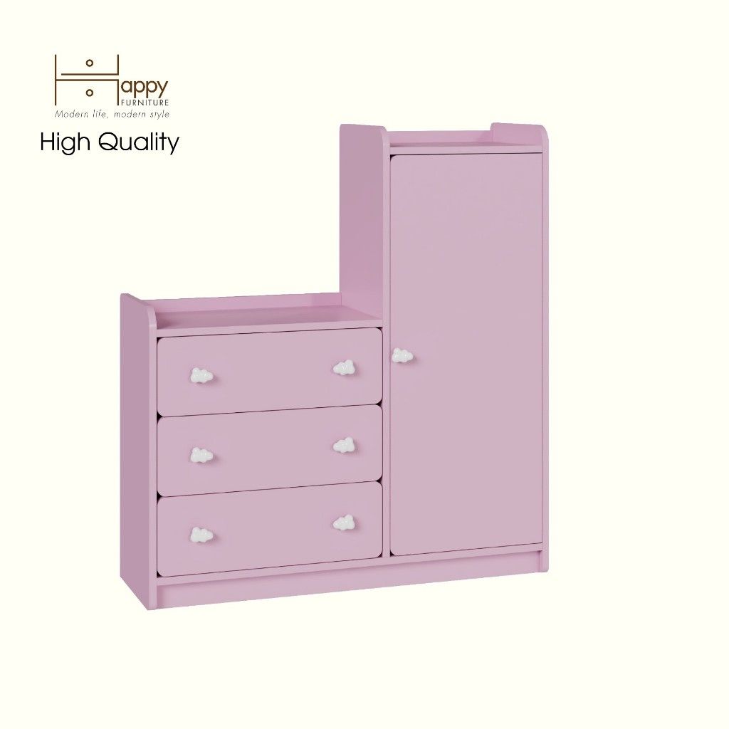 HAPPY FURNITURE , Tủ lưu trữ 3 ngăn kéo cho trẻ em - KID , THK_166 , 100cm x 32cm x 110cm