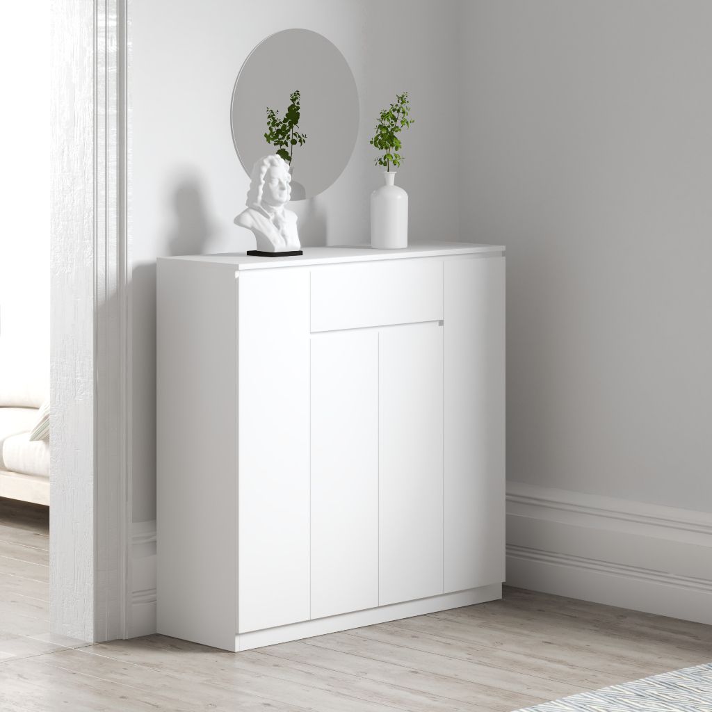 HAPPY FURNITURE , Tủ lưu trữ 4 cánh mở 1 ngăn kéo - OLA , TCM_080 , 120cm x 40cm x 120cm