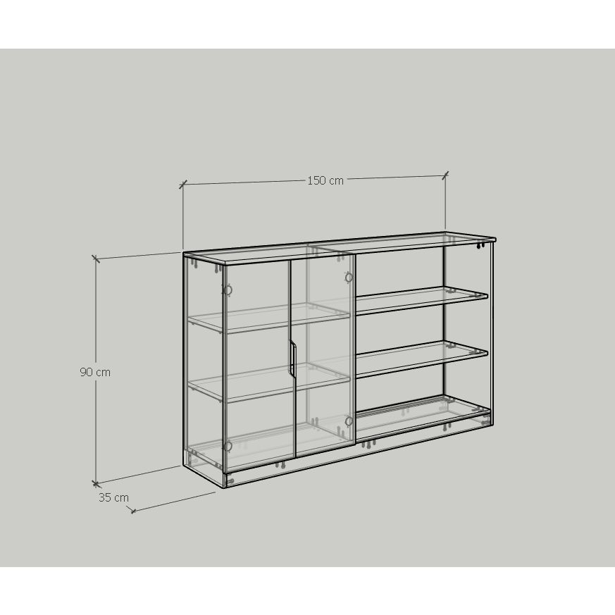 HAPPY FURNITURE , Tủ đựng đồ 6 ngăn - DASH , TCM_025 , 150cm x 35cm x 90cm