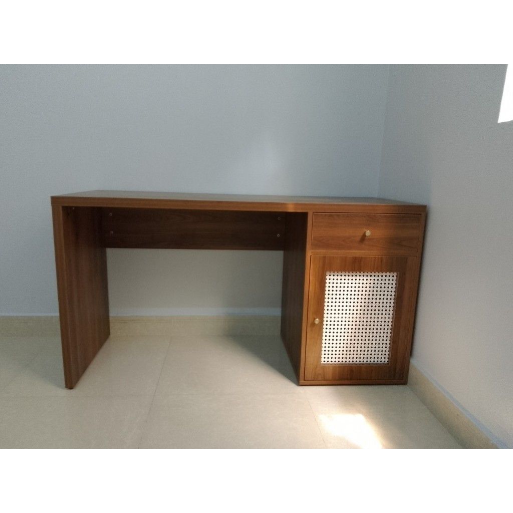 HAPPY FURNITURE , Bàn làm việc 1 ngăn kéo - ROTAN , BAN_071 , 140cm x 55cm x 75cm