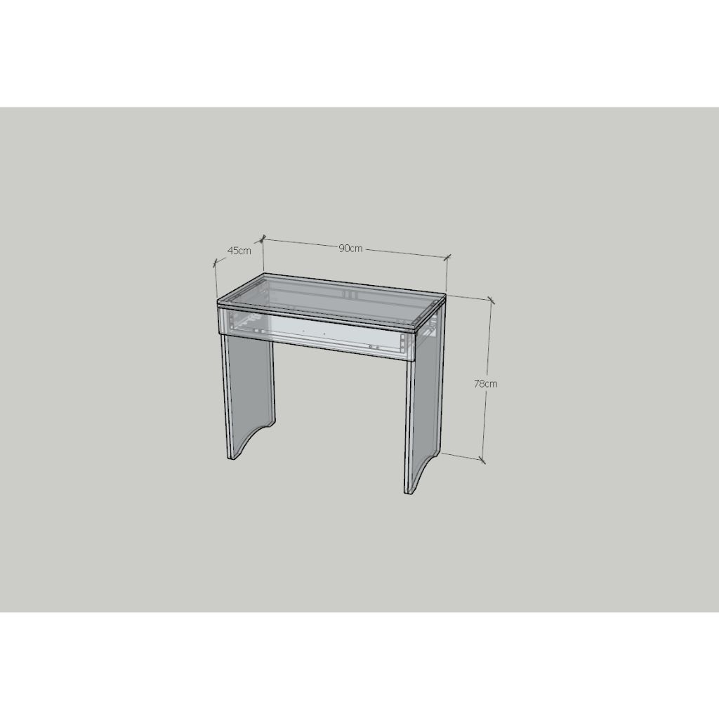 HAPPY FURNITURE , Bàn trang điểm 1 ngăn kéo - CHEVY, BAN_136 , 90cm x 45cm x 78cm DxRxC