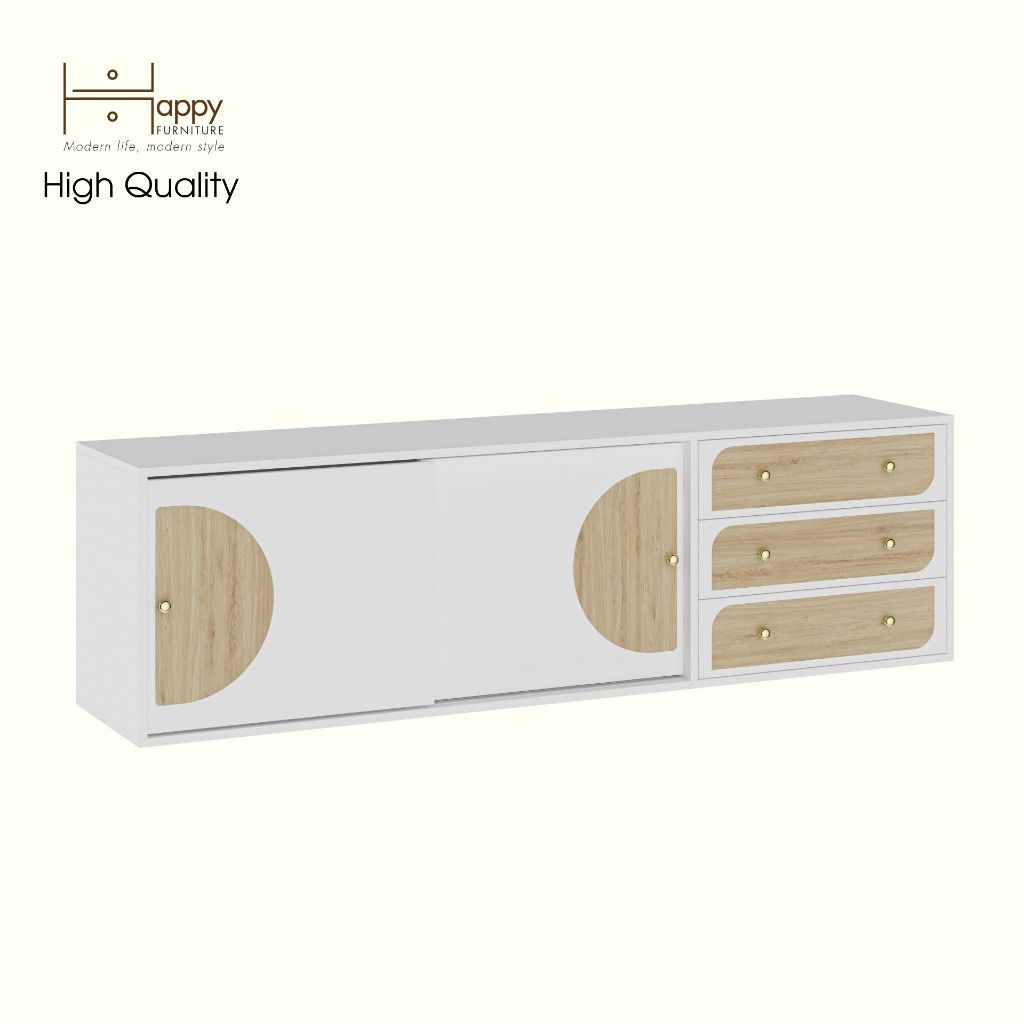 HAPPY FURNITURE , Kệ TV 2 cánh lùa - BANA , KTV_032 , 180cm x 40cm x 52cm