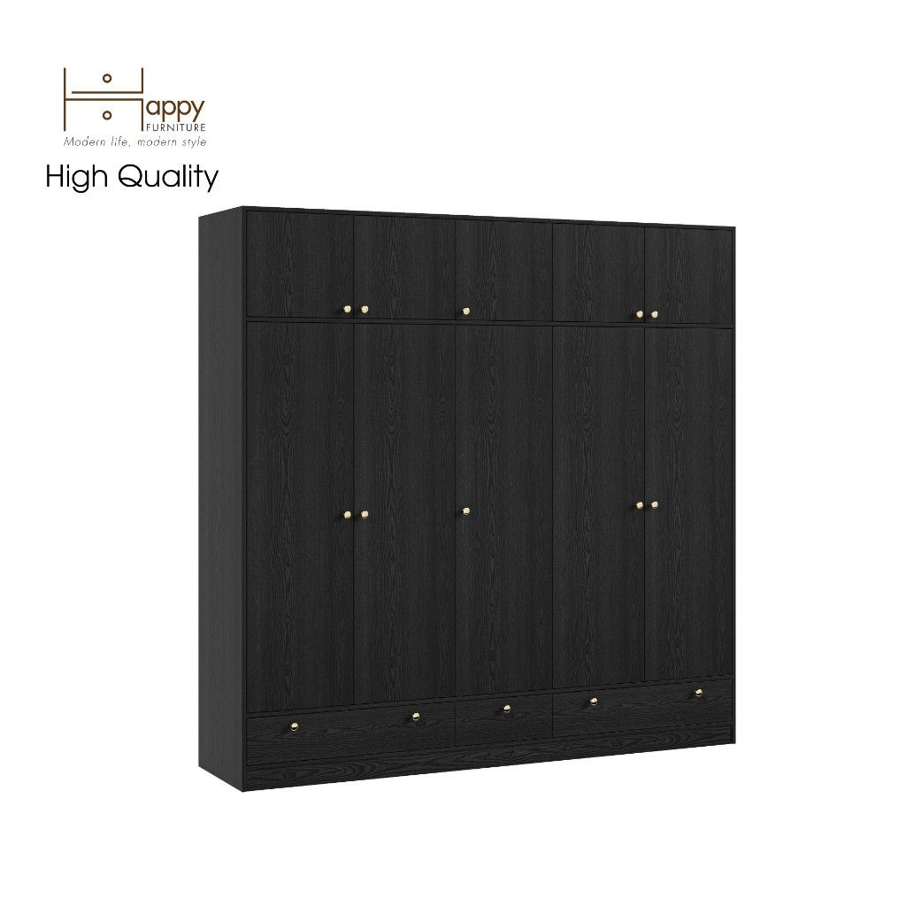 HAPPY FURNITURE , Tủ quần áo - ELEGANT , TCM_046 , 2m2x2m2 , 220cm x 54cm x 220cm