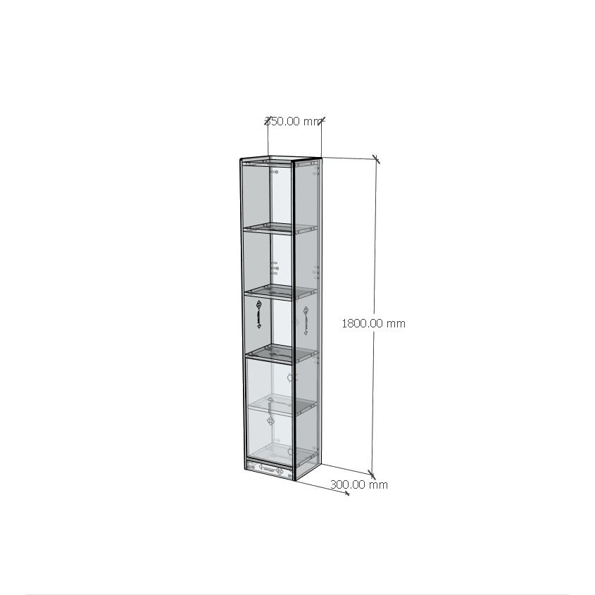 HAPPY FURNITURE , Gỗ tự nhiên , Tủ lưu trữ 1 cửa mở - GAMZE , TCM_198 , 35cm x 30cm x 180cm