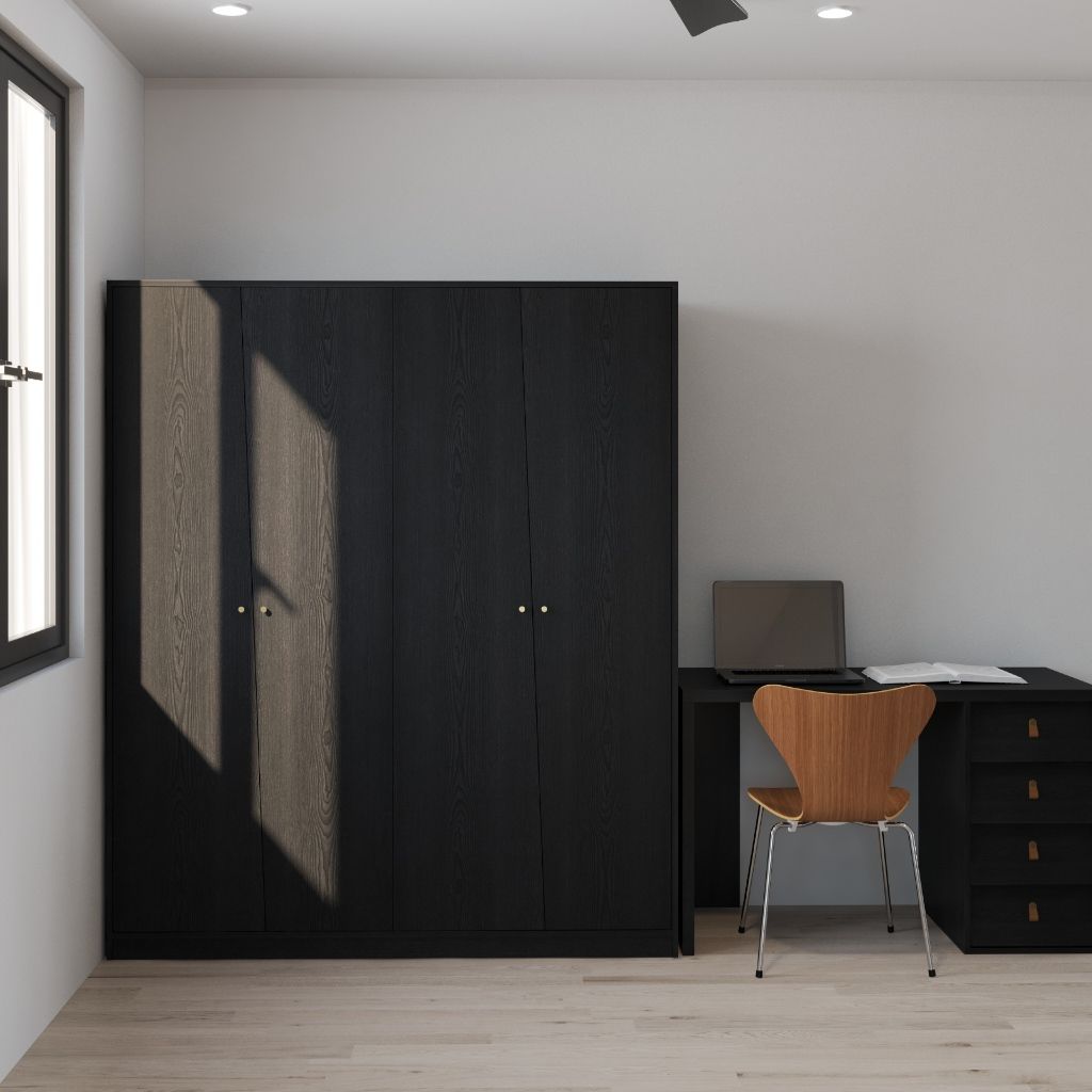 HAPPY FURNITURE , Tủ quần áo 4 cửa mở - DALEY ,TCM_281 , 160cm x 58cm x 190cm DxRxC