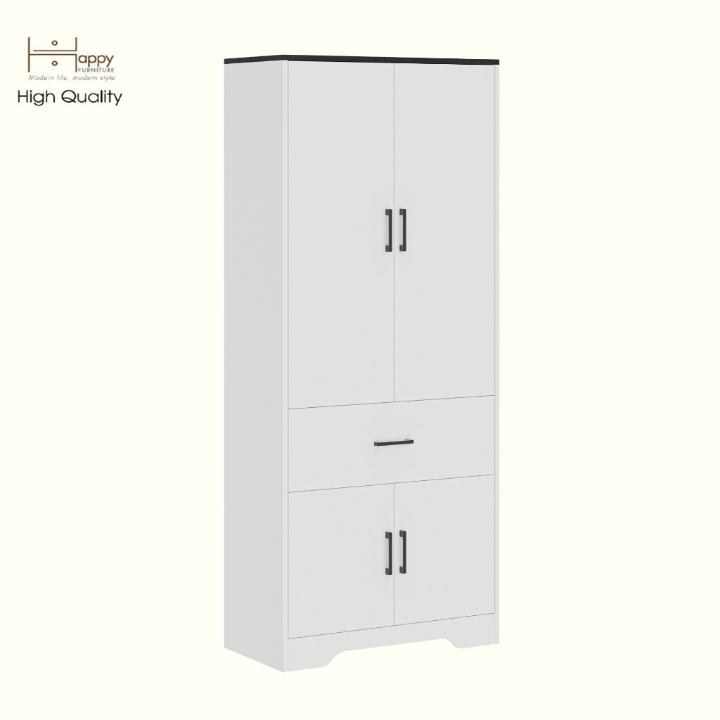 HAPPY FURNITURE , Tủ lưu trữ 4 cửa mở 1 ngăn kéo - SAFA , TCM_260 , 80cm x 40cm x 190cm DxRxC
