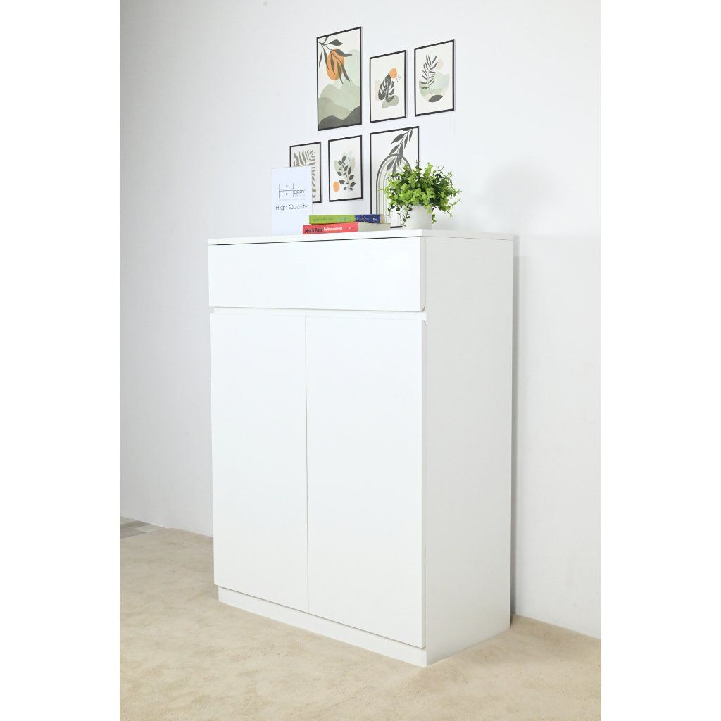HAPPY FURNITURE , Tủ lưu trữ 2 cánh mở 1 ngăn kéo - OLA , TCM_078 , 80cm x 40cm x 110cm
