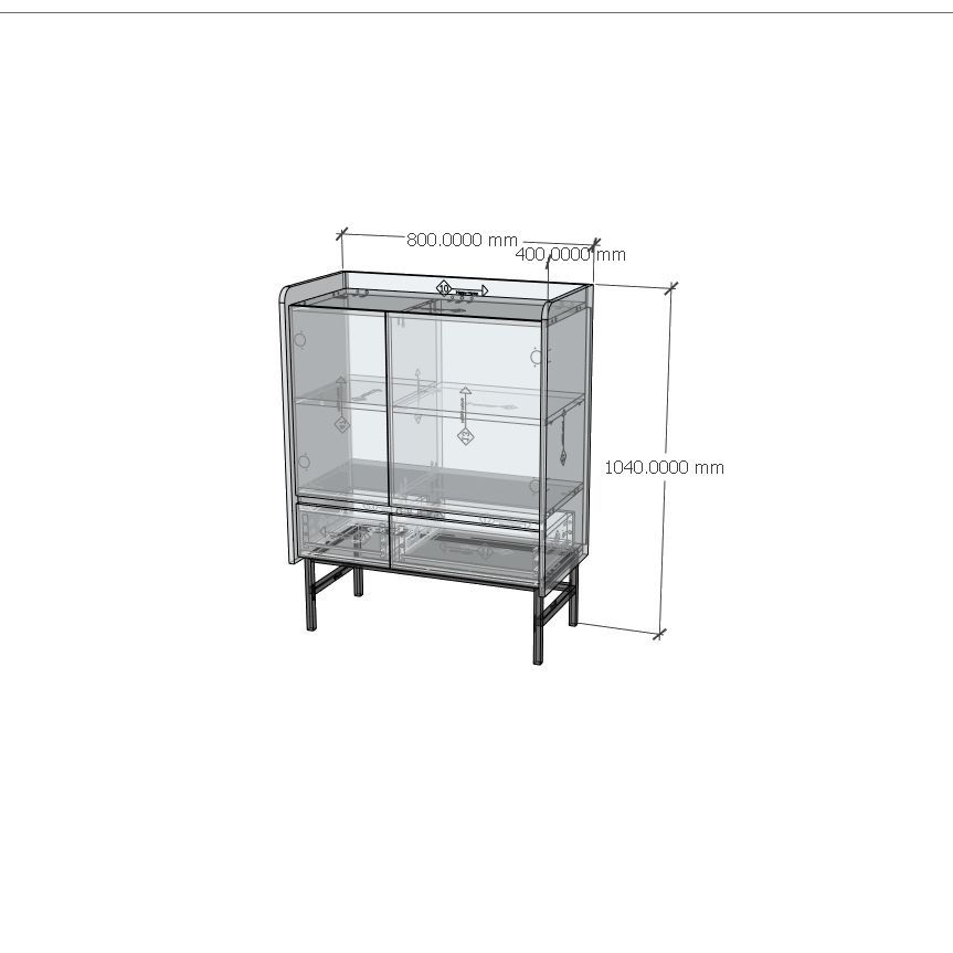 HAPPY FURNITURE , Tủ lưu trữ 2 ngăn kéo 2 cửa mở chân sắt - LAVIA , TCM_169 , 80cm x 40cm x 104cm