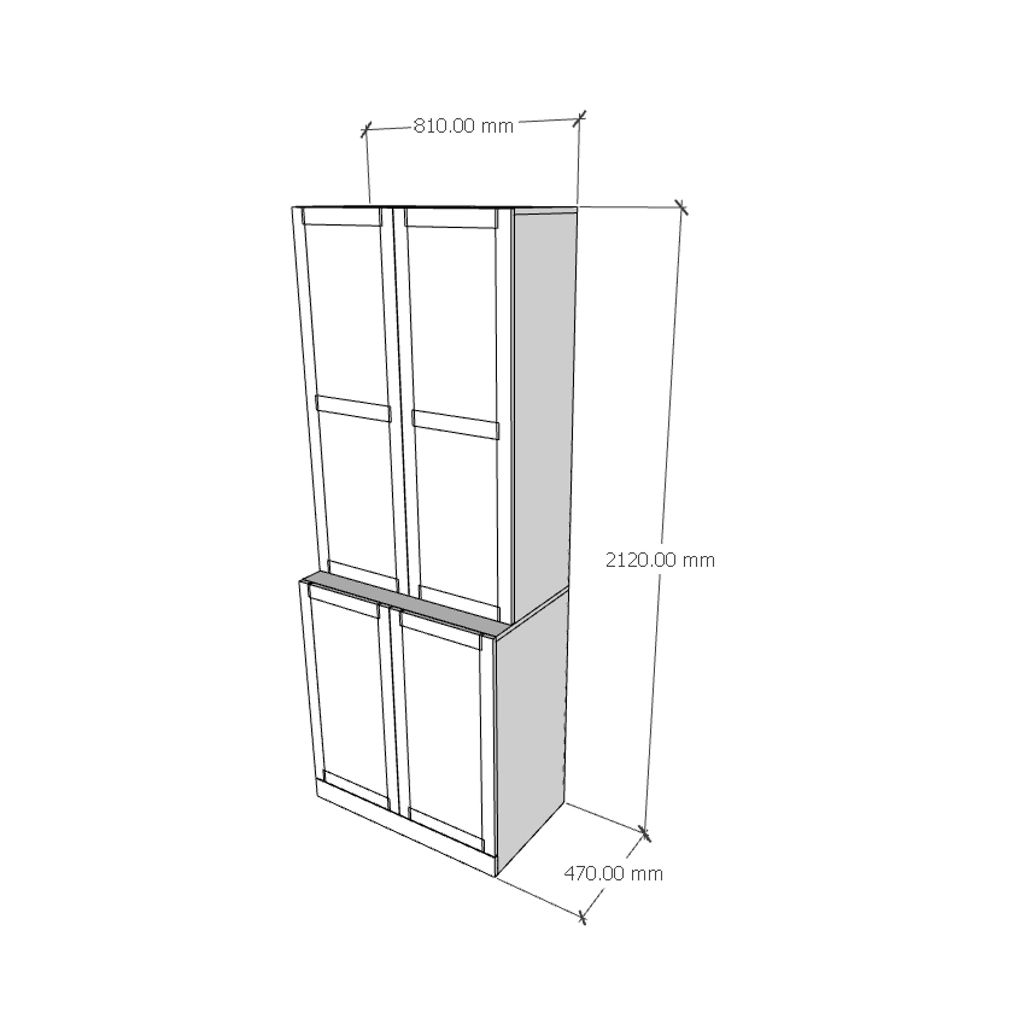 HAPPY FURNITURE , Kệ sách 4 cửa mở - LILY , KSA_045 , 81cm x 47cm x 212cm