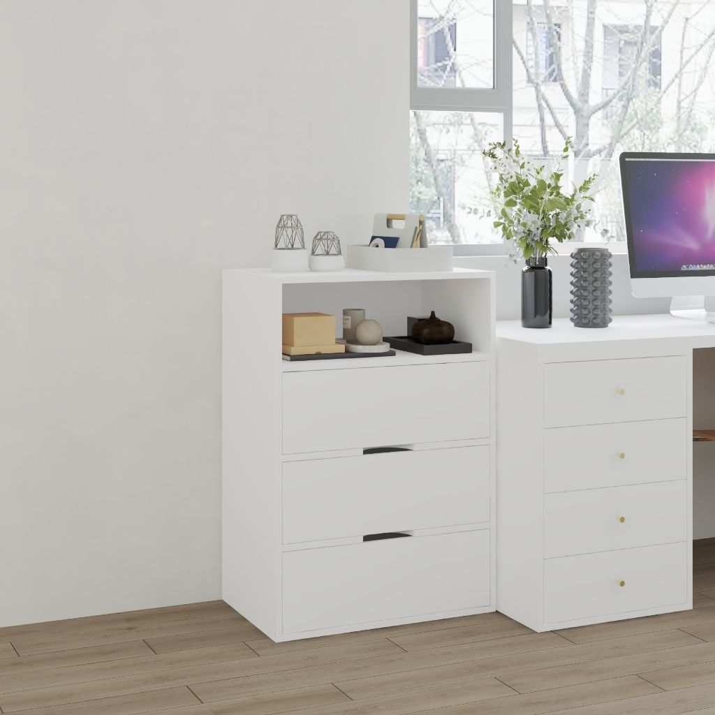 HAPPY FURNITURE , Tủ lưu trữ 3 ngăn kéo - LAYLA , THK_332 , 65cm x 40cm x 93cm DxRxC