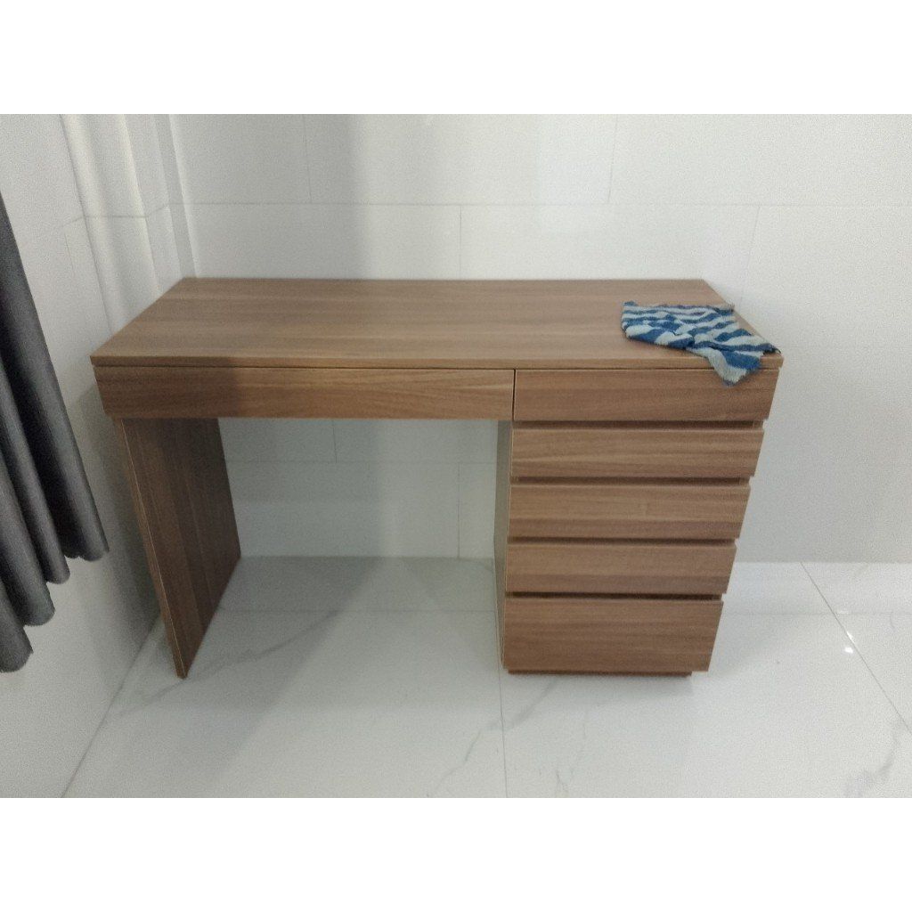 HAPPY FURNITURE , Bàn làm việc 6 ngăn kéo - MACRO , BAN_009 , 110cm x 45cm x 73cm