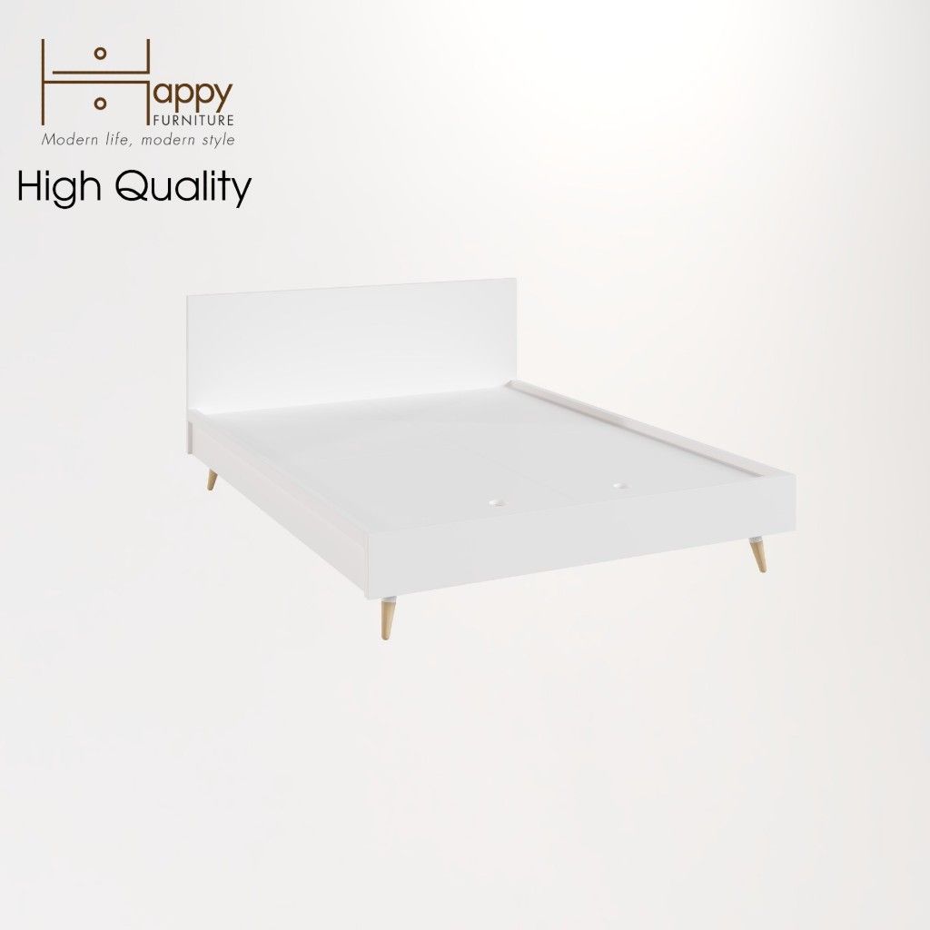 HAPPY FURNITURE , Giường ngủ chân gỗ chéo - OSRI , GNG_025 GNG_026 GNG_027 GNG_068 , 207x35cm , dài x cao