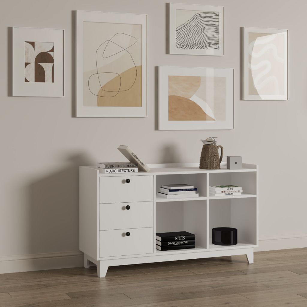 HAPPY FURNITURE , Tủ đựng đồ 7 ngăn - KINA , THK_075 , 124cm x 40cm x 72cm