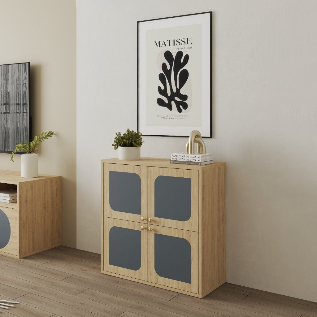 HAPPY FURNITURE , Tủ lưu trữ 4 cánh mở - BANA , TCM_123 , 70cm x 30cm x 70cm