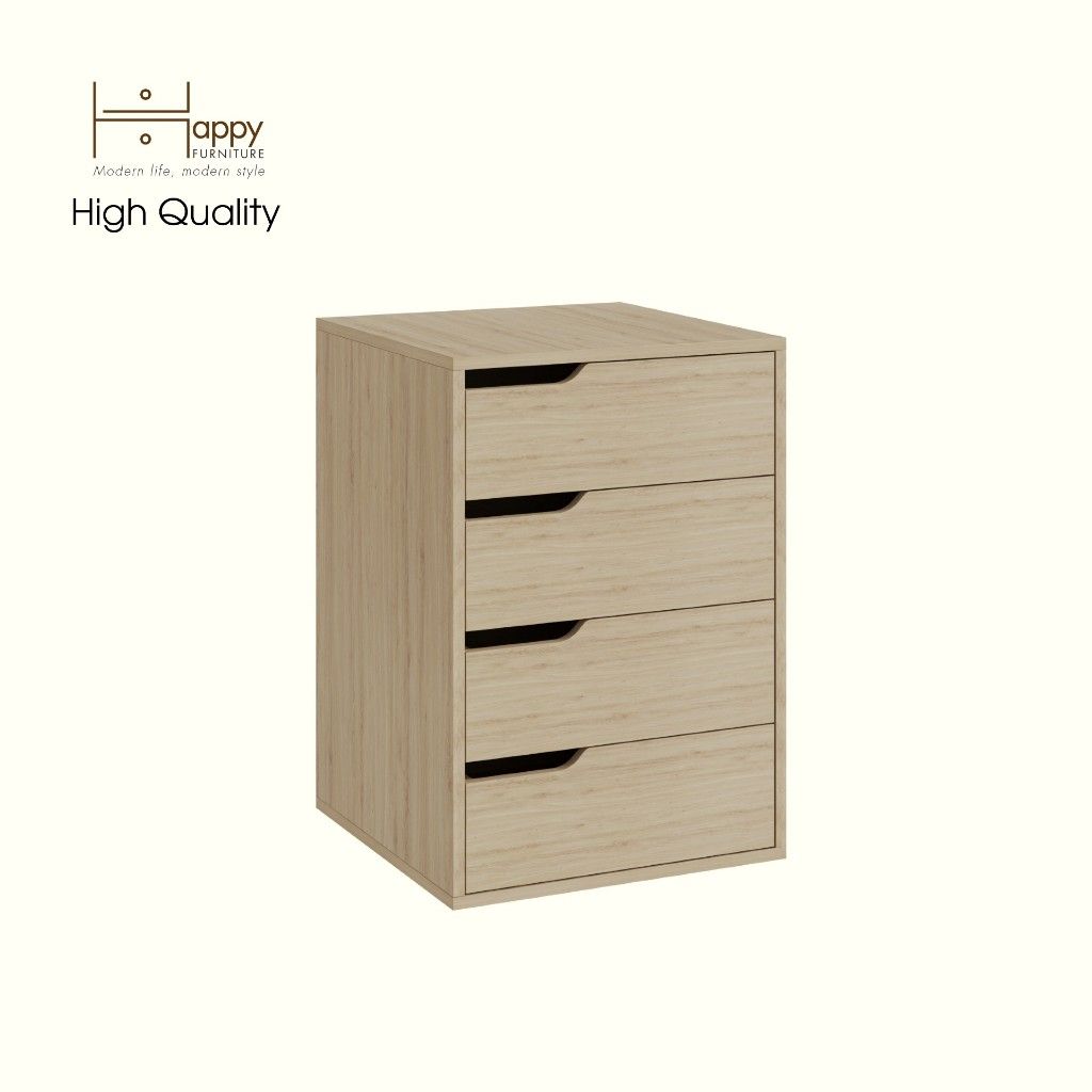 HAPPY FURNITURE , Tủ lưu trữ 4 ngăn kéo - ASO, THK_299 , 50cm x 50cm x 72cm DxRxC
