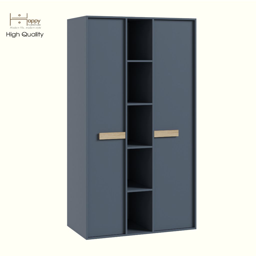 HAPPY FURNITURE , Tủ quần áo 2 cửa mở - SPACE, TCM_242 , 110cm x 59cm x 200cm DxRxC