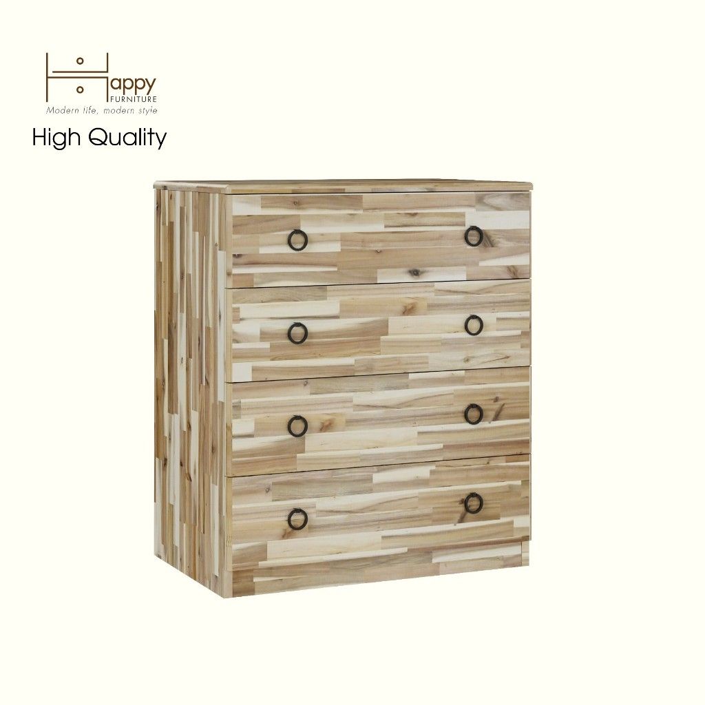 HAPPY FURNITURE , gỗ tự nhiên , Tủ lưu trữ 4 ngăn kéo - YANNA , THK_185 , 70cm x 45cm x 82cm