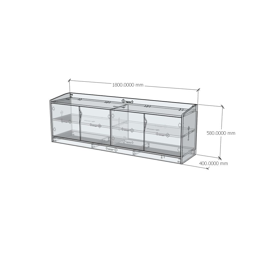 HAPPY FURNITURE , Tủ lưu trữ 4 cánh mở - WINNI , TCM_152 , 180cm x 40cm x 58cm