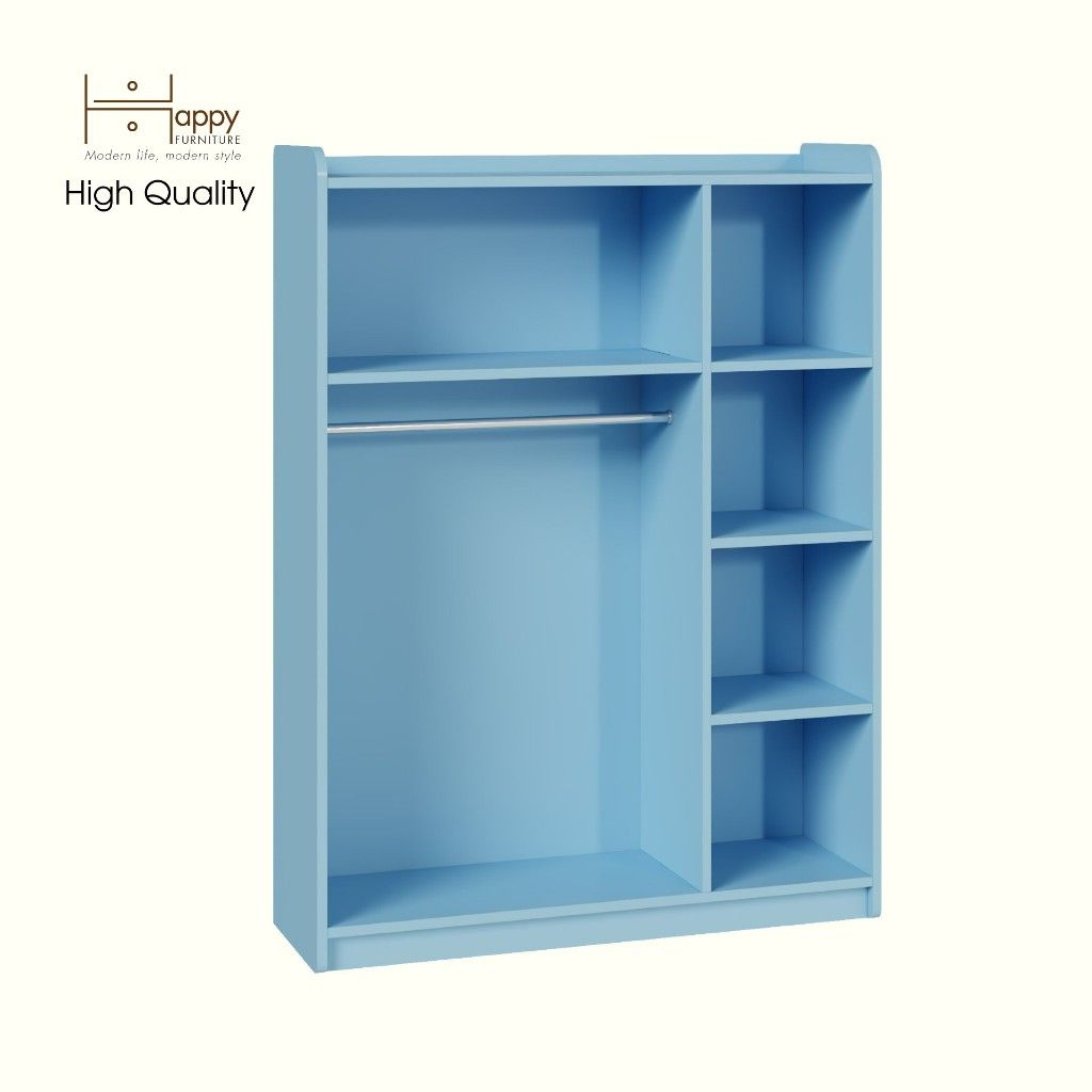 HAPPY FURNITURE , Tủ quần áo cho trẻ em - KID , TLT_007 , 100cm x 32cm x 134cm