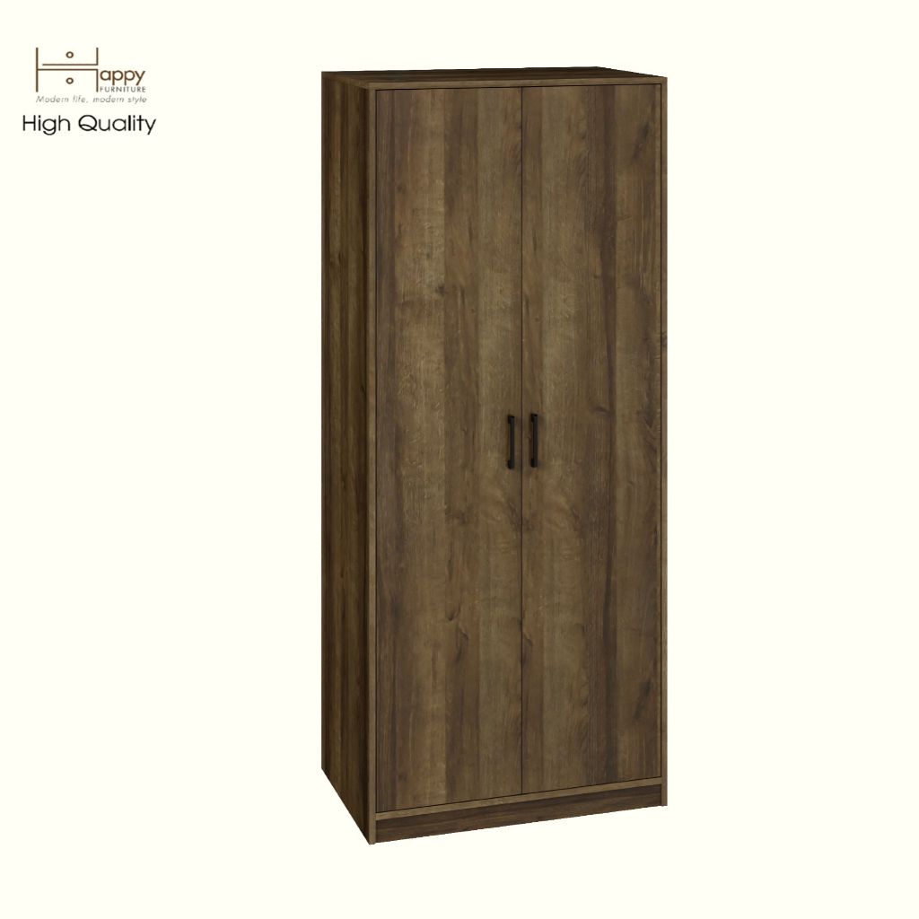 HAPPY FURNITURE , HEINEE - Tủ quần áo 2 cửa mở, TCM_216 , 80cm x 54cm x 190cm DxRxC, sản phẩm phổ thông
