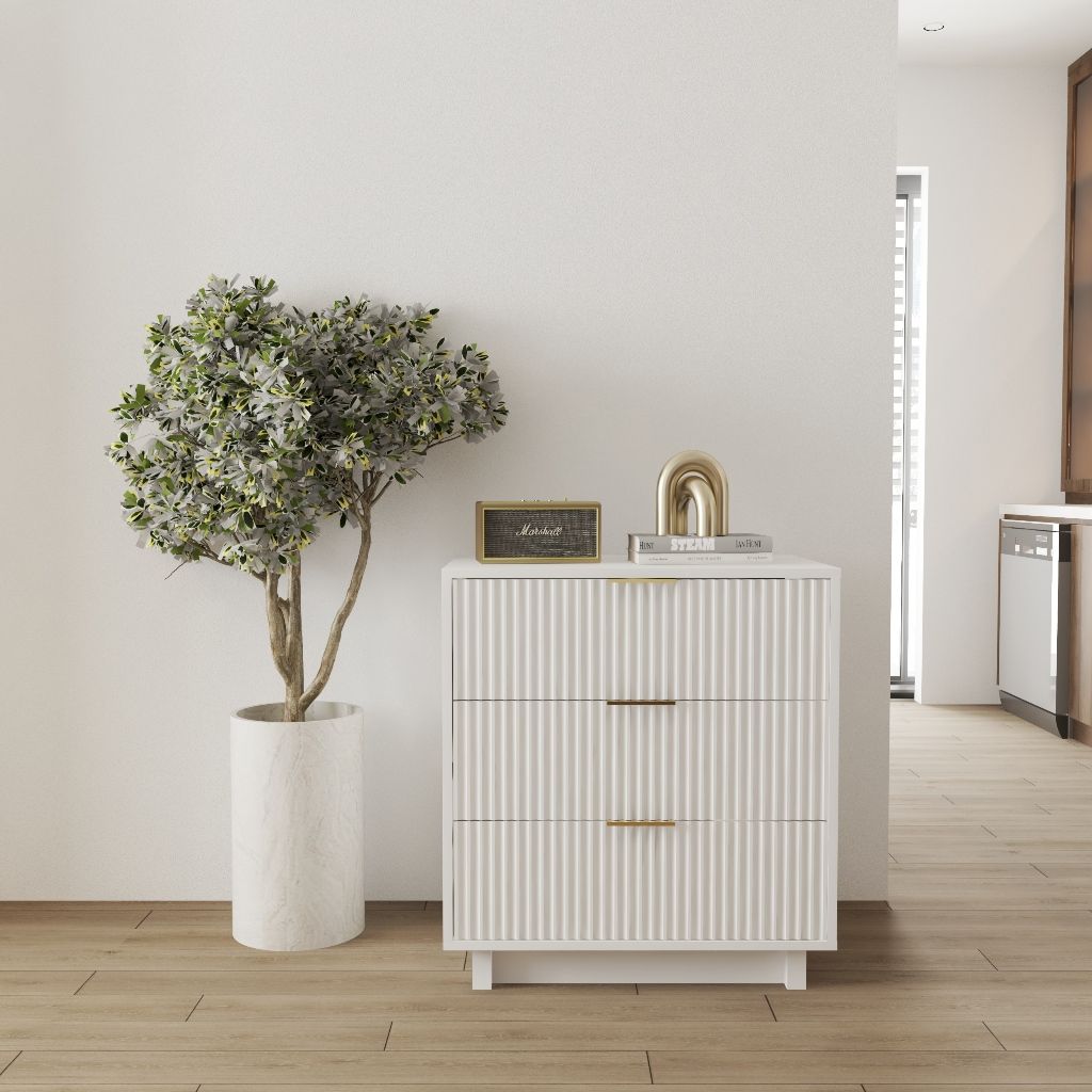 HAPPY FURNITURE , Tủ lưu trữ 3 ngăn kéo - NAMI, THK_239 , 70cm x 45cm x 76cm DxRxC