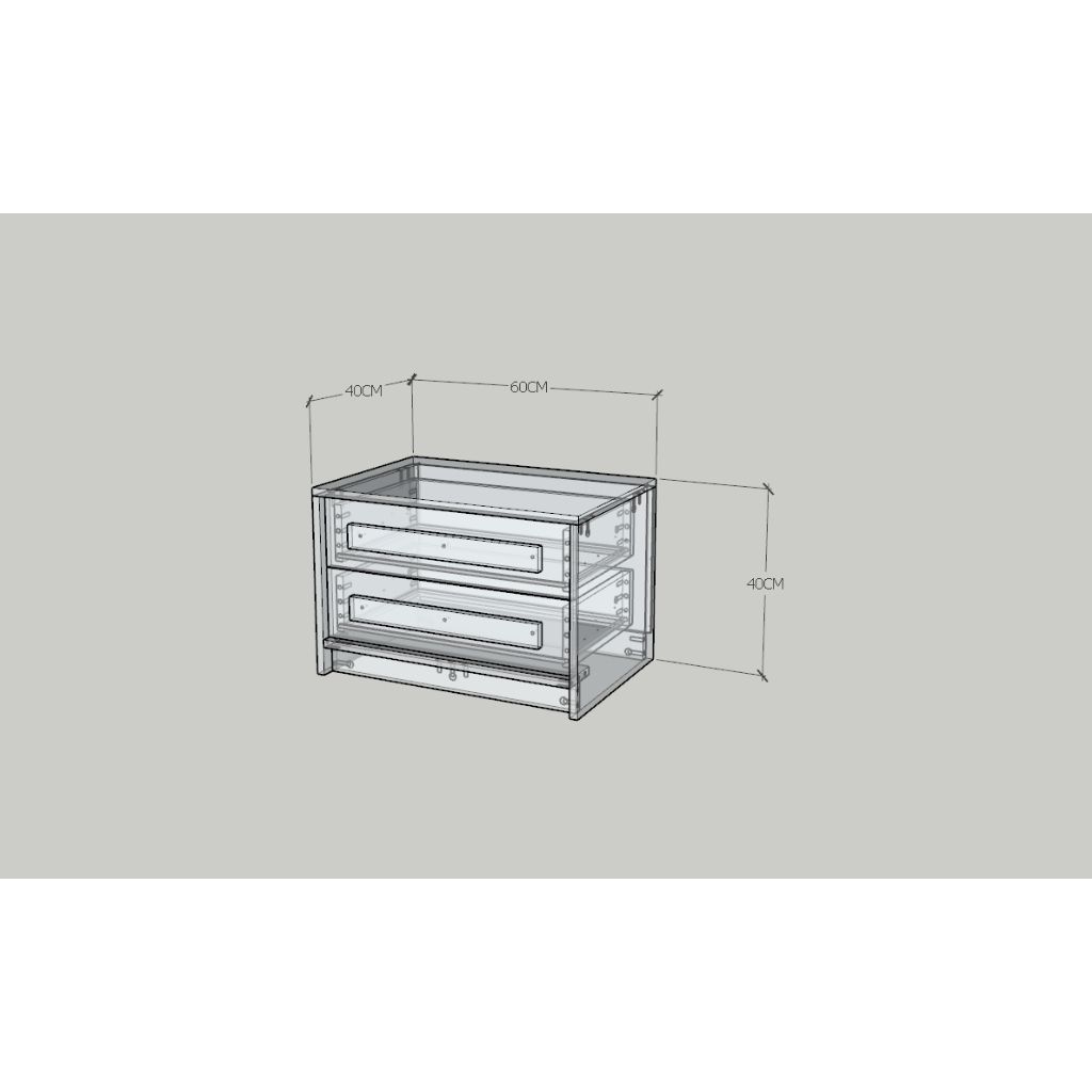 HAPPY FURNITURE , Táp đầu giường 2 ngăn kéo - RUBEL, THK_253 , 60cm x 40cm x 40cm DxRxC