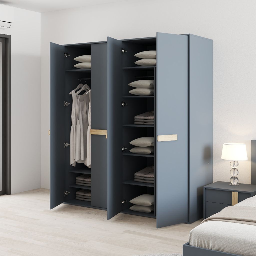 HAPPY FURNITURE , Tủ quần áo 4 cửa mở - SPACE, TCM_241 , 180cm x 59cm x 200cm DxRxC