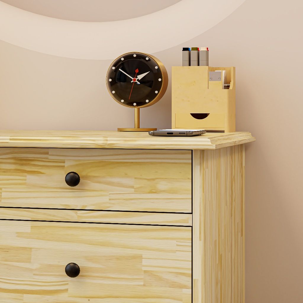 HAPPY FURNITURE , Gỗ tự nhiên , Bàn làm việc 6 ngăn kéo - FARAH , BAN_097 , 160cm x 55cm x 75cm