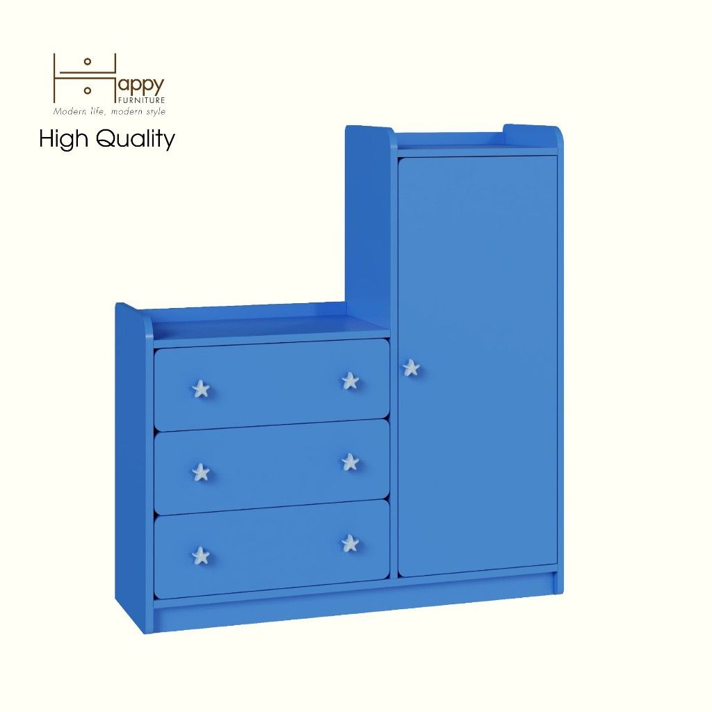 HAPPY FURNITURE , Tủ lưu trữ 3 ngăn kéo cho trẻ em - KID , THK_166 , 100cm x 32cm x 110cm