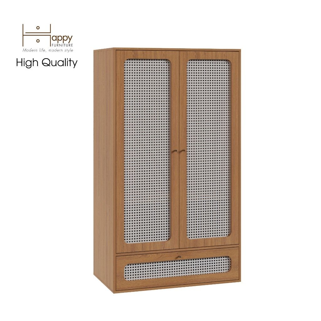 HAPPY FURNITURE , Tủ quần áo cánh mây - MEYDAN , TCM_051 , 100cm x 58cm x 176cm