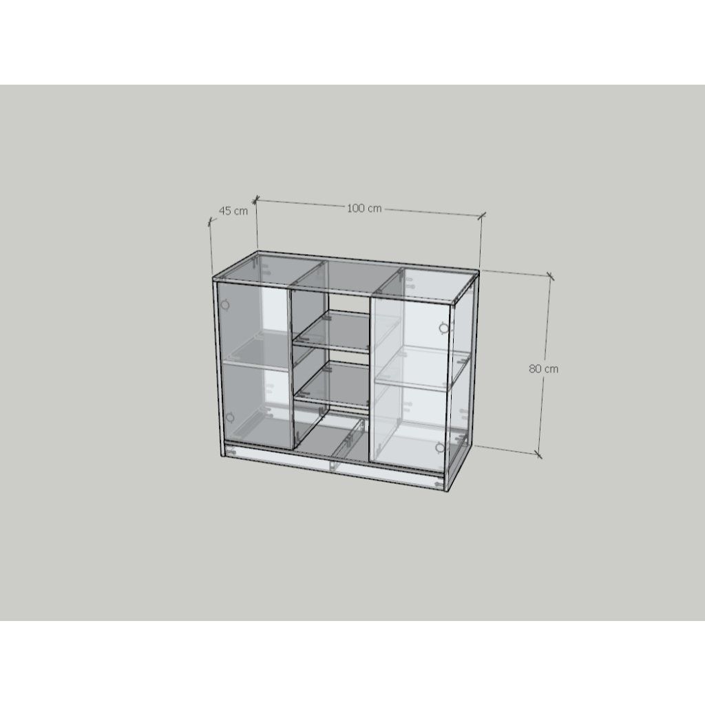 HAPPY FURNITURE , Tủ lưu trữ 2 cửa mở - MERI , TCM_255 , 100cm x 45cm x 80cm DxRxC