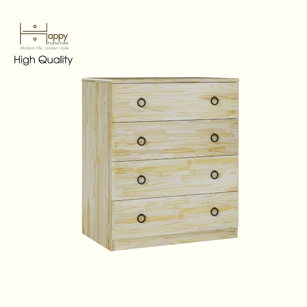 HAPPY FURNITURE , gỗ tự nhiên , Tủ lưu trữ 4 ngăn kéo - YANNA , THK_185 , 70cm x 45cm x 82cm