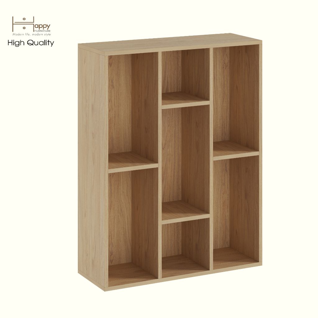 HAPPY FURNITURE ,Kệ sách 7 ngăn - CATY , KSA_096, 77cm x 28cm x 100cm DxRxC